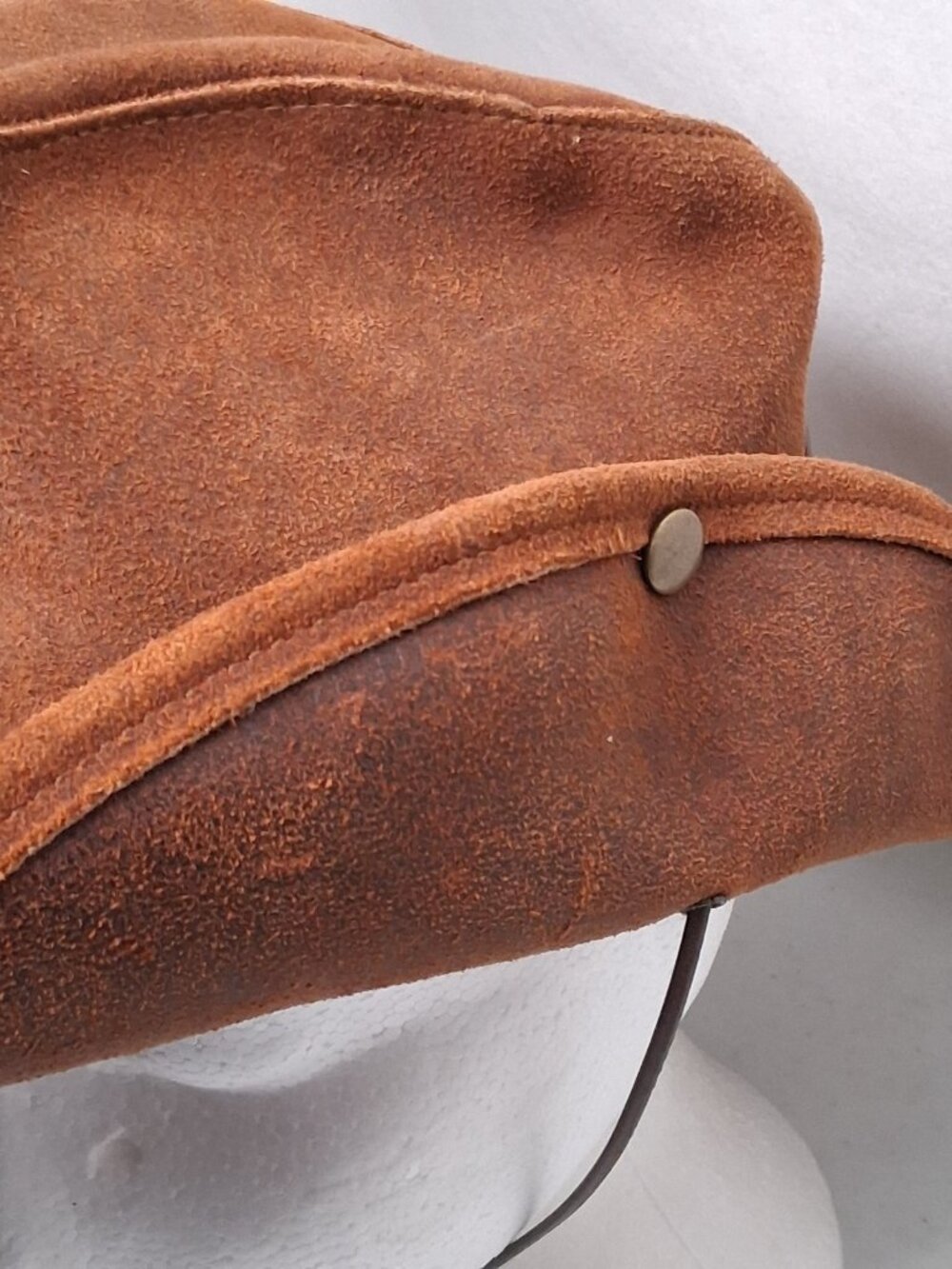 Minnetonka The Aussie Hat Small Brown Leather Outback Snap Boho Western Ranch - Picture 12 of 16